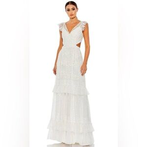 Mac Duggal 9167 - Cap Sleeve V-Neck Long Dress